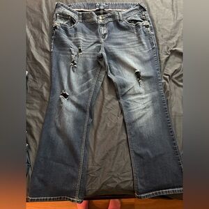 Amethyst Jeans Dark Blue Distressed bootcut